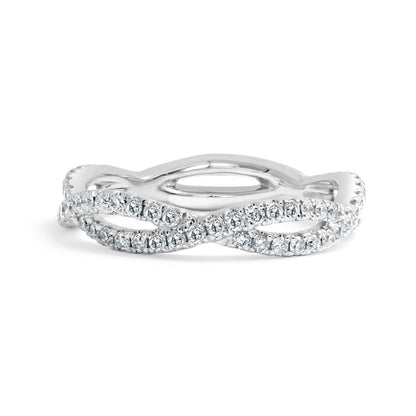 14K White Gold Twist Band (0.60ctw) - BAND2018