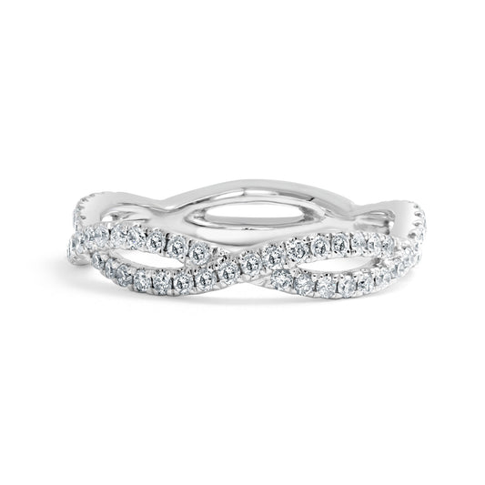 14K White Gold Twist Band (0.60ctw) - BAND2018