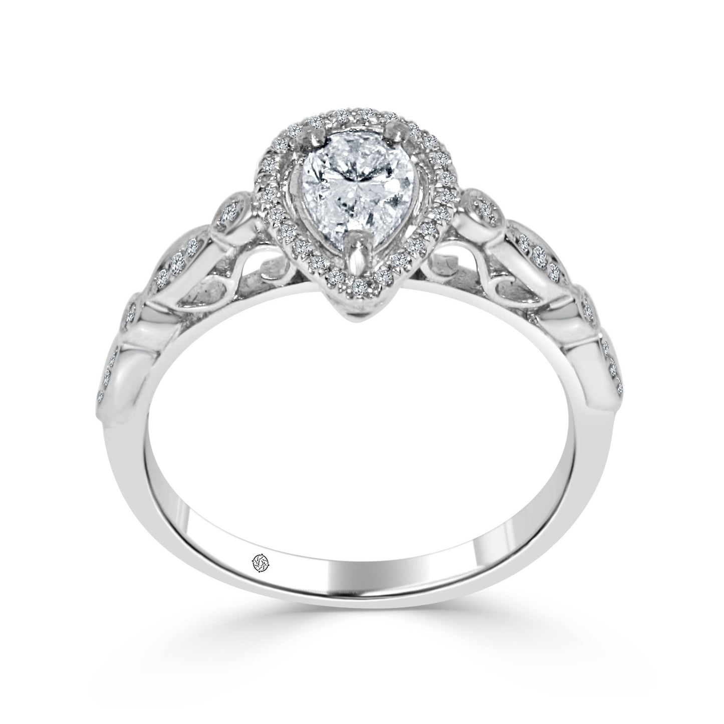 ARIA PEAR HALO ENGAGEMENT RINGS - ER1050