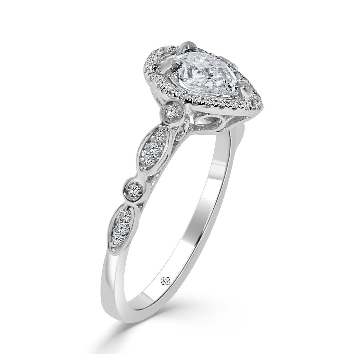 ARIA PEAR HALO ENGAGEMENT RINGS - ER1050