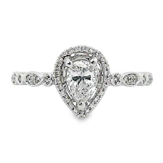 ARIA PEAR HALO ENGAGEMENT RINGS - ER1050