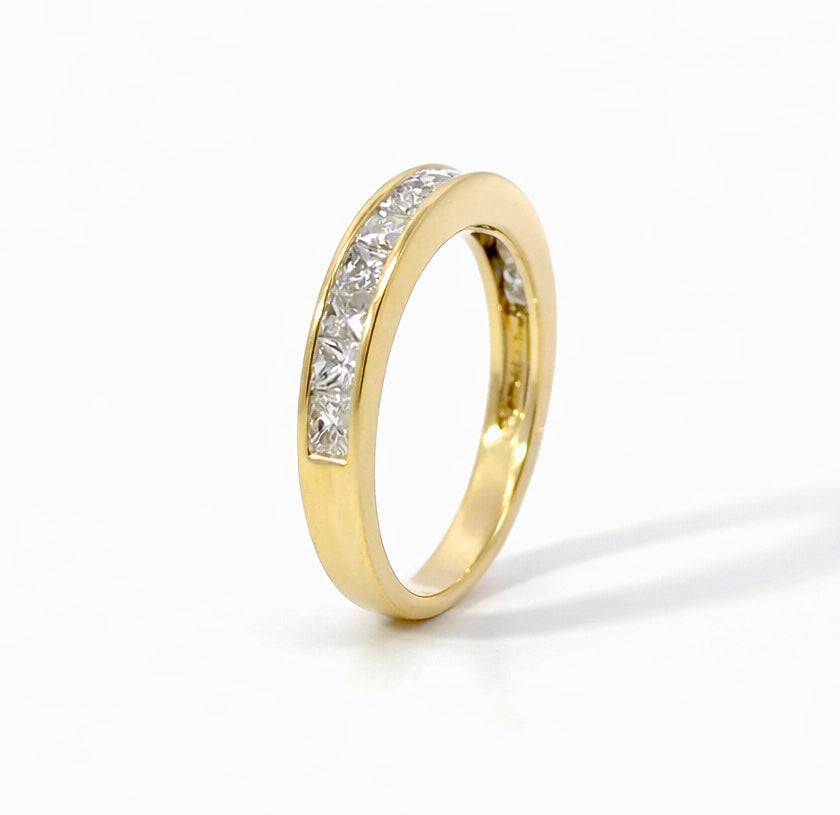 Princess Cut Diamond Channel Set Wedding Band 3MM, BAND01127