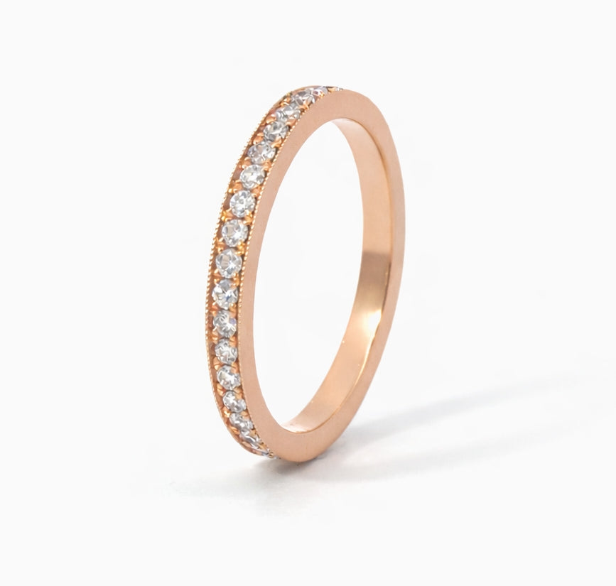 Milgrain Edges Eternity 0.65CT, 2.5mm Wedding Band, BAND1168