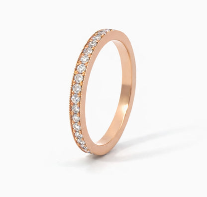 Milgrain Edges Eternity 0.65CT, 2.5mm Wedding Band, BAND1168