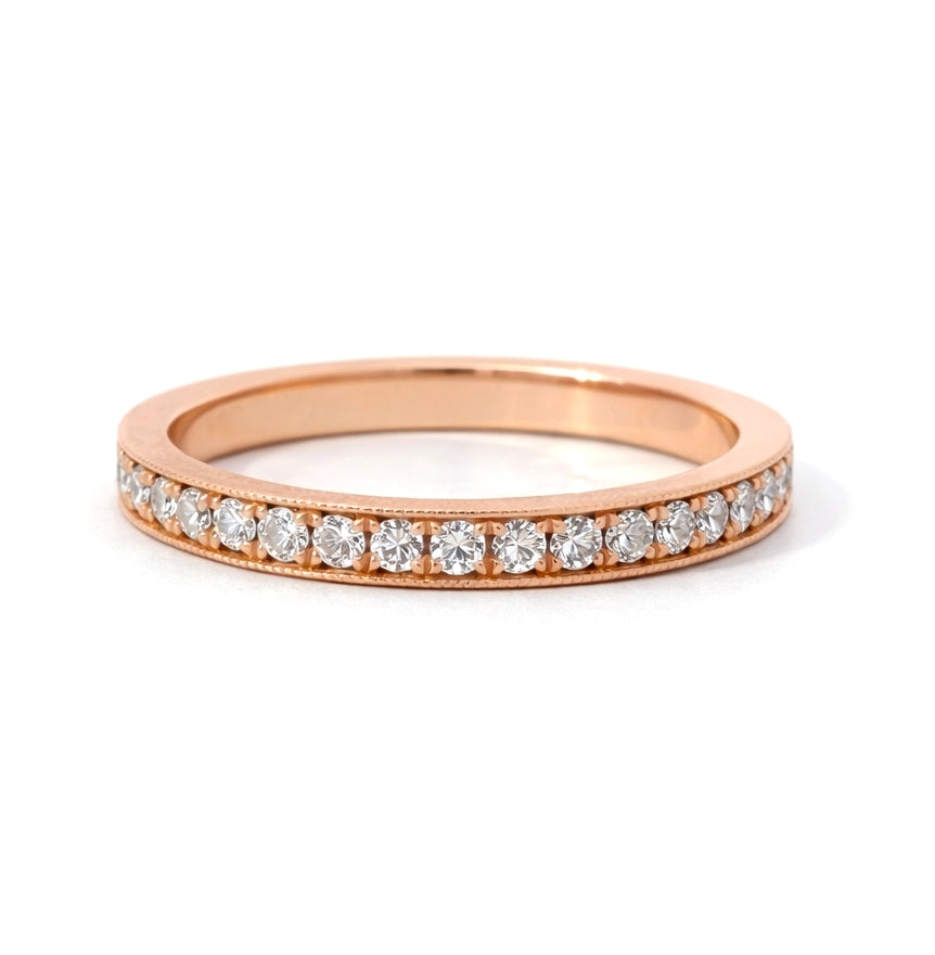 Milgrain Edges Eternity 0.65CT, 2.5mm Wedding Band, BAND1168