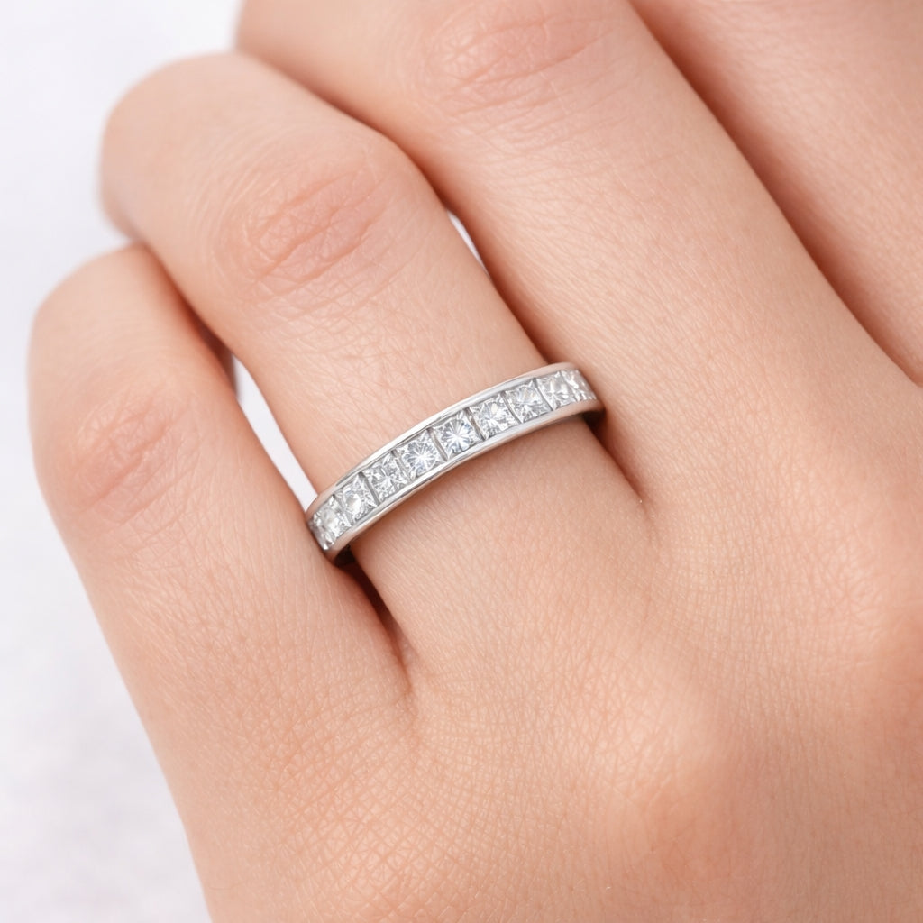 Channel Set Princess Eternity Wedding Band, BAND2021