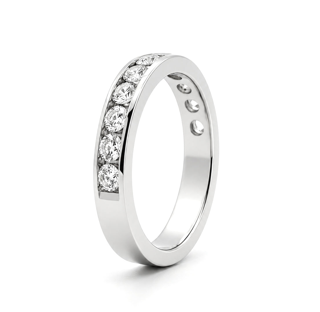 Platinum Wedding Band, Round Diamonds 1.10CT, BAND2140