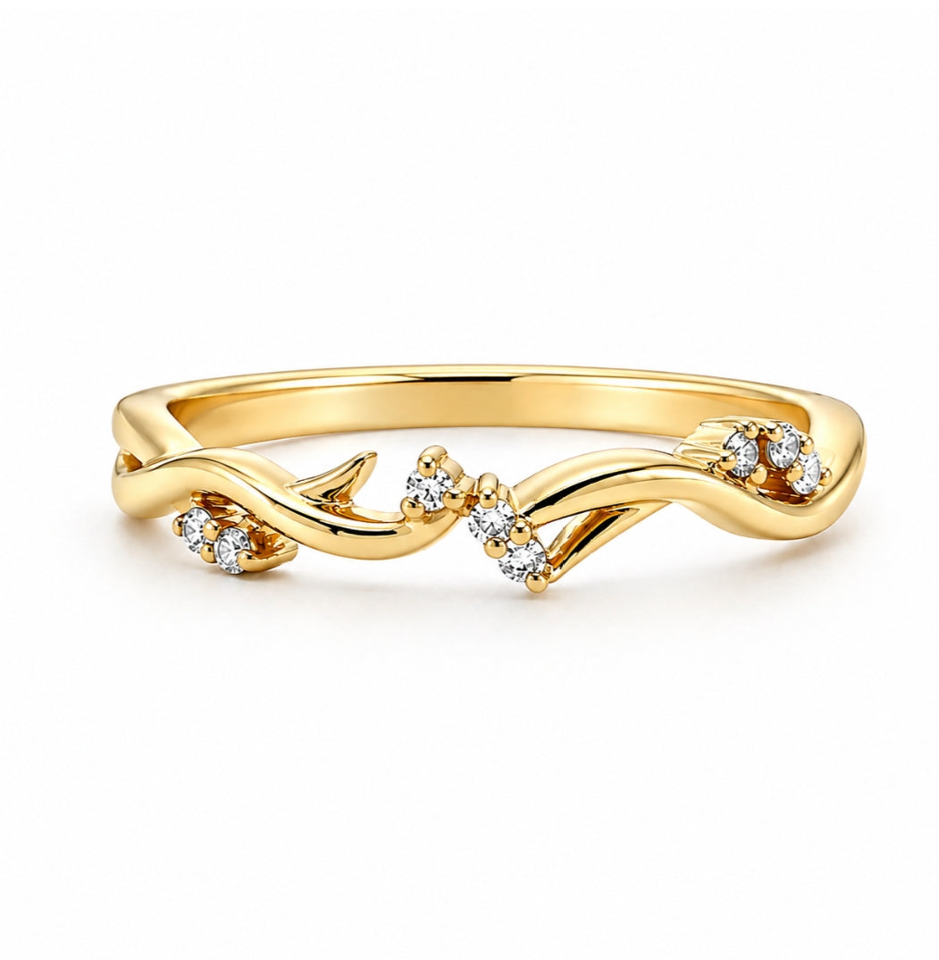 14K Yellow Gold Vine-Inspired Wedding Band, BAND2666