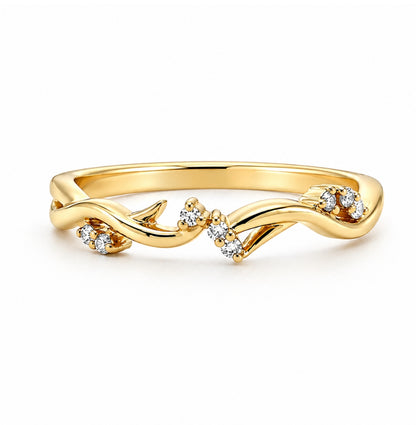 14K Yellow Gold Vine-Inspired Wedding Band, BAND2666