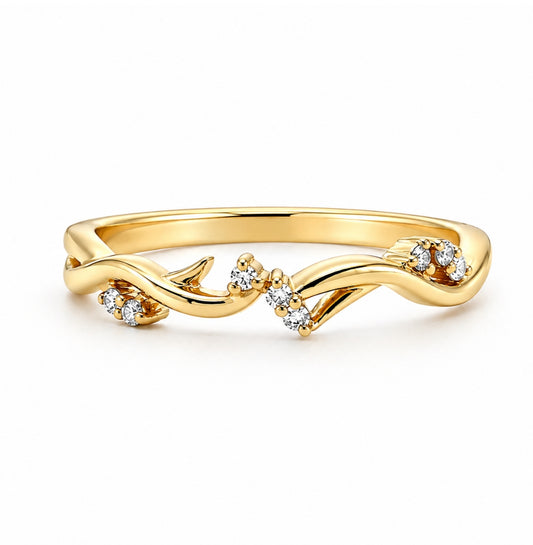 14K Yellow Gold Vine-Inspired Wedding Band, BAND2666