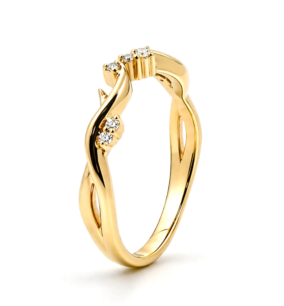 14K Yellow Gold Vine-Inspired Wedding Band, BAND2666