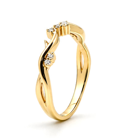 14K Yellow Gold Vine-Inspired Wedding Band, BAND2666