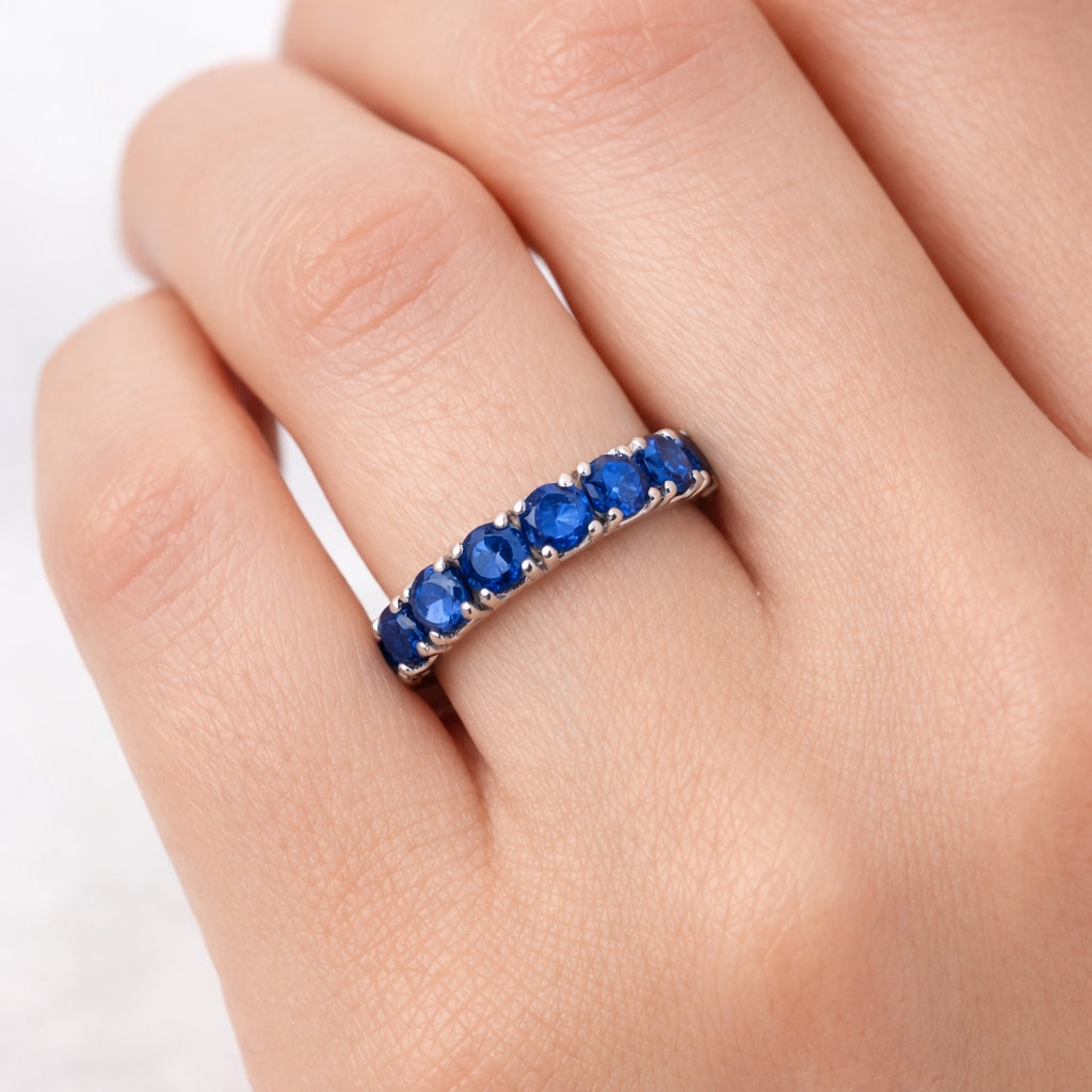 14K Sapphire Eternity  Band 5.00ct, BAND2726