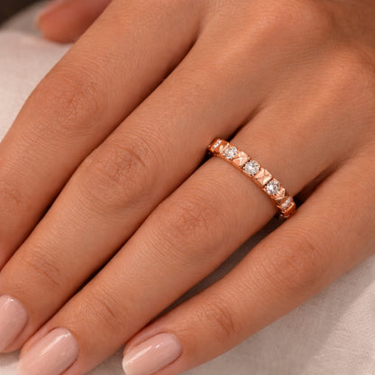 Half Bezel Diamond Wedding Band 0.33ct, Band2832