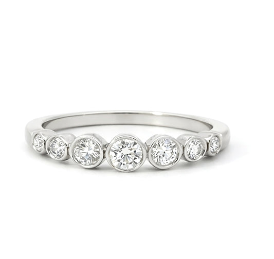Bezel Set 0.53Ct Round Diamond Band. Band2866