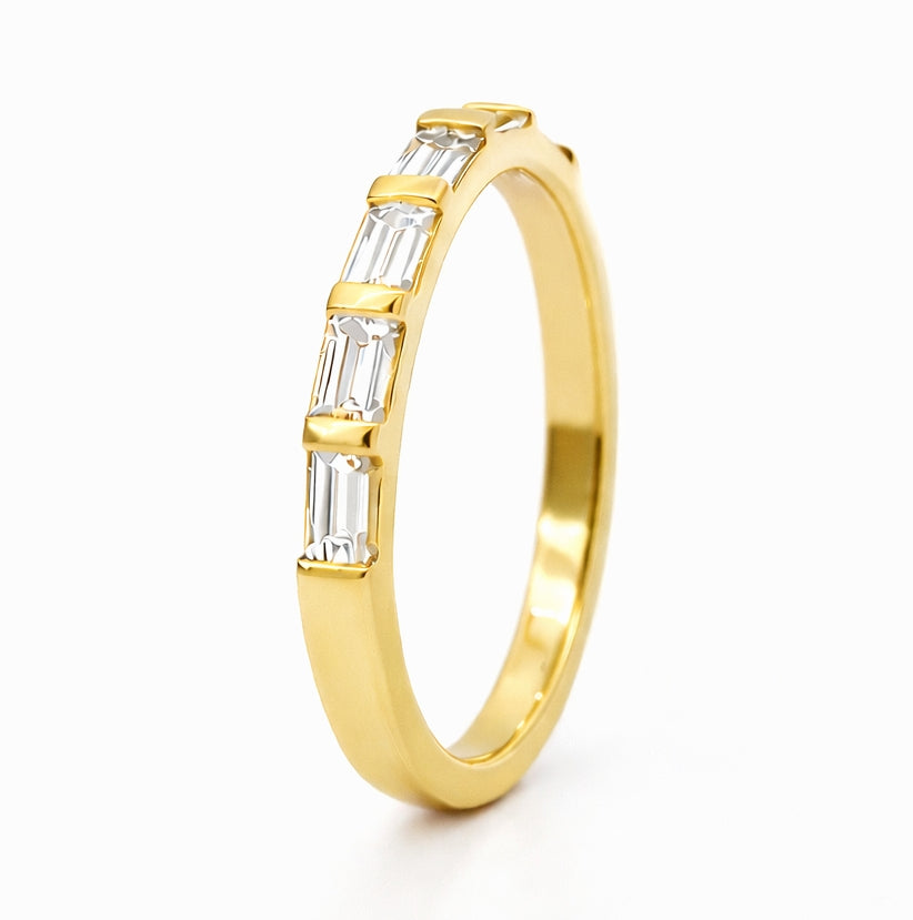 14k Yellow Gold 0.77ct Half-Bezel Band, Band2917
