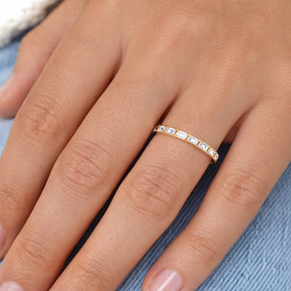 14k Yellow Gold 0.77ct Half-Bezel Band, Band2917