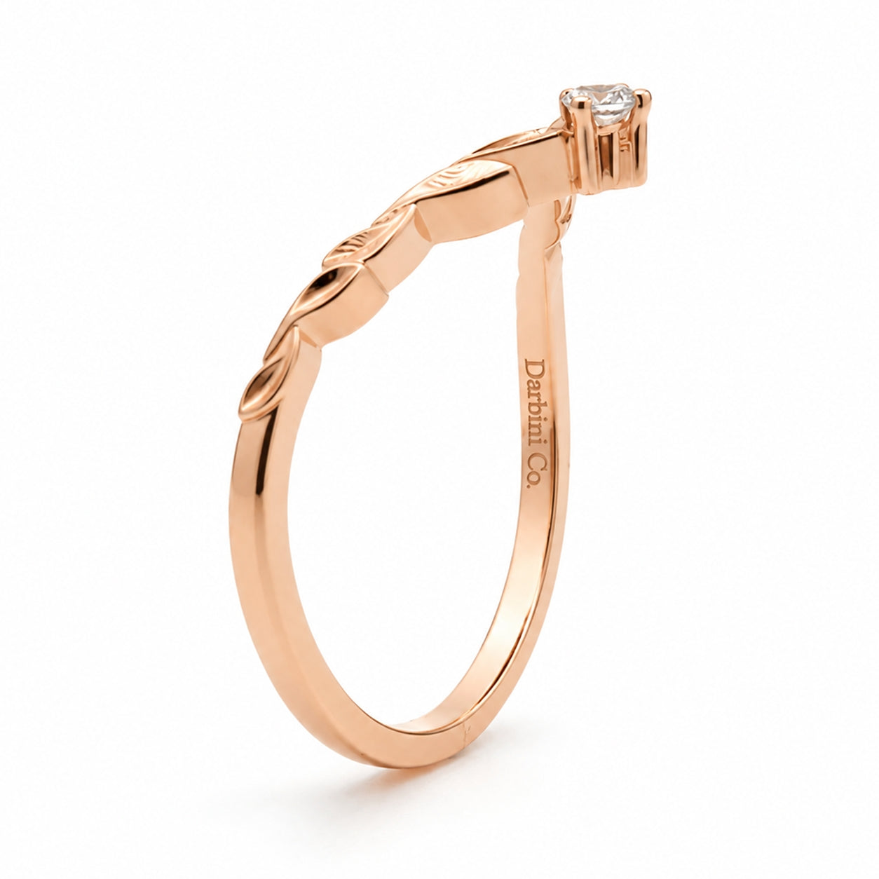 14K Rose Gold Curved Diamond Band BAND2939