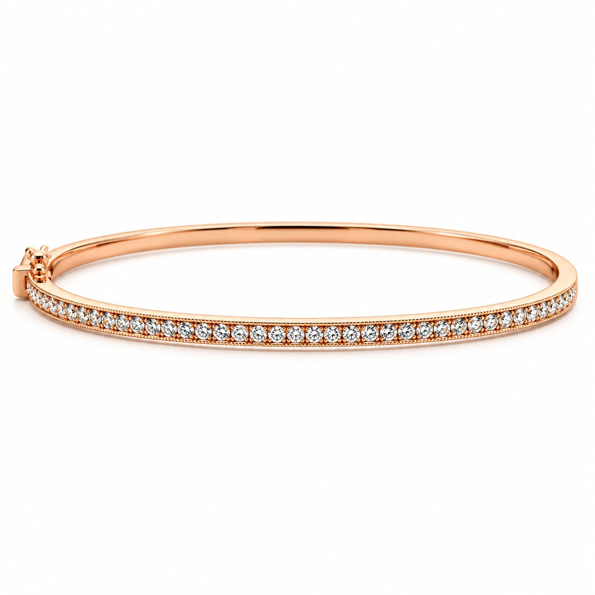 14K Rose Gold Bangle with Round Diamonds 1.00CT BANG30010