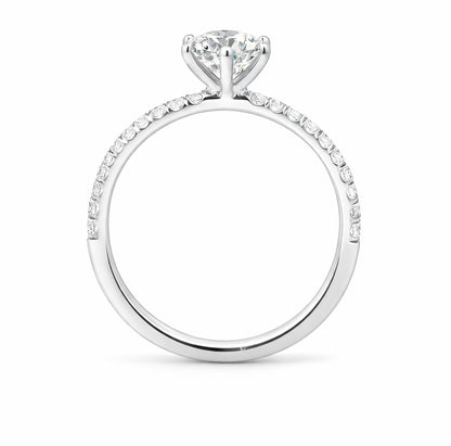Six Prong Solitaire Engagement Ring with Diamond Band, ER1019