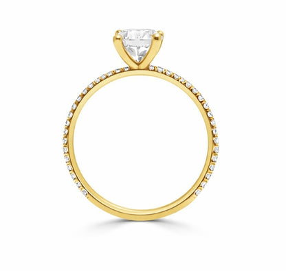 Four Prong High-Profile Solitaire Engagement Ring in 14K Yellow Gold, ER1165