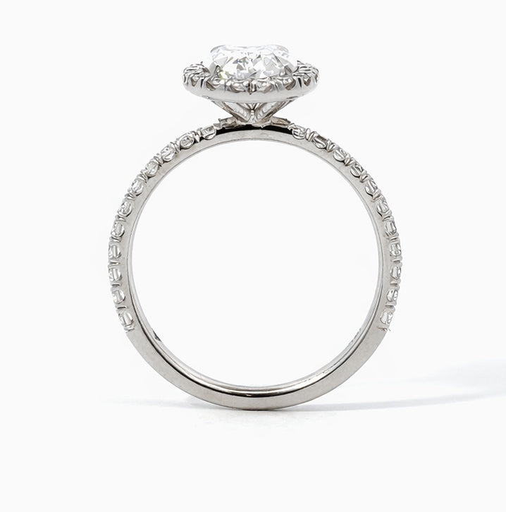 18K White Gold Oval Halo Engagement Ring, ER1225