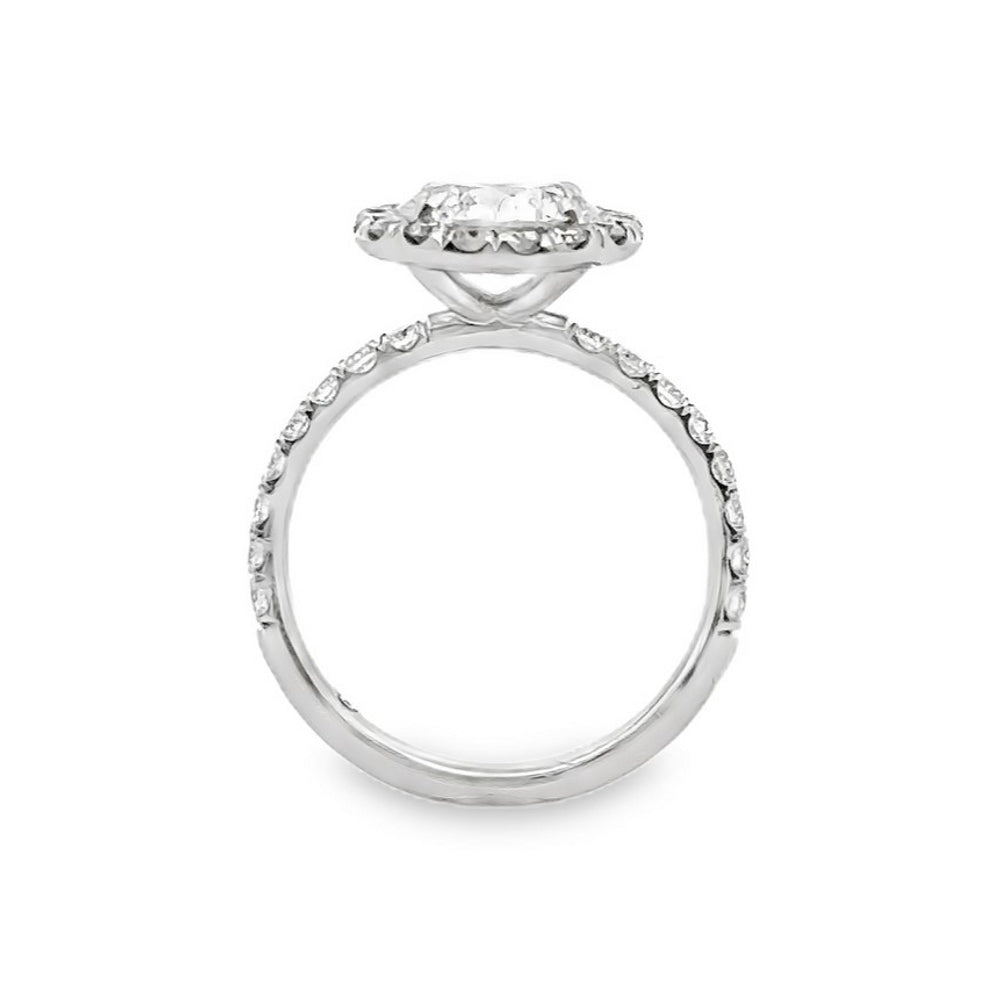 18K White Gold Halo Engagement Ring With Round Cut Center Stone -ER1234