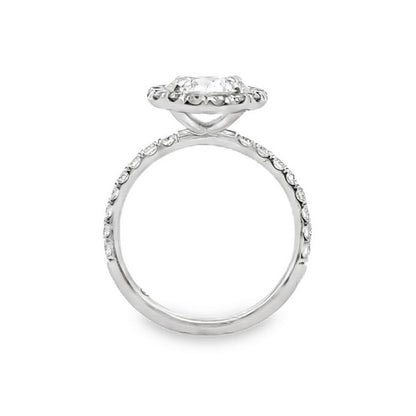 18K White Gold Halo Engagement Ring With Round Cut Center Stone -ER1234