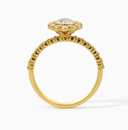Round Cut Halo Engagement Ring, ER1371