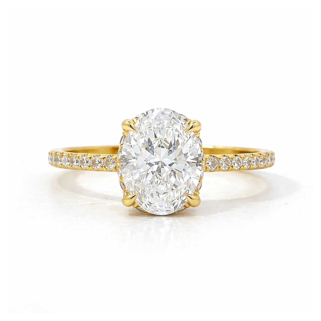 Hidden Halo Four-Prong Solitaire Engagement Ring, ER1372