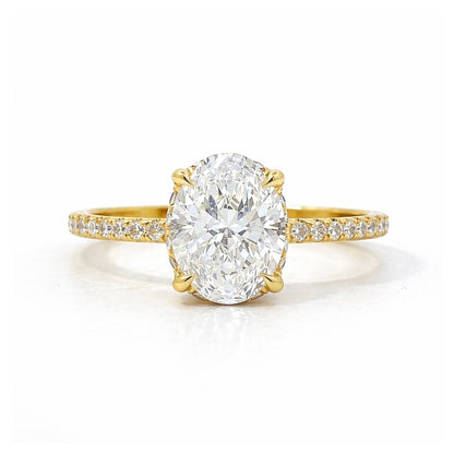 Hidden Halo Four-Prong Solitaire Engagement Ring, ER1372
