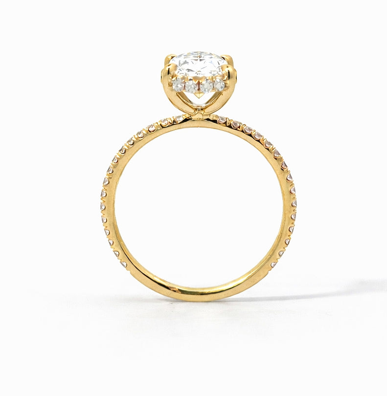 Hidden Halo Four-Prong Solitaire Engagement Ring, ER1372