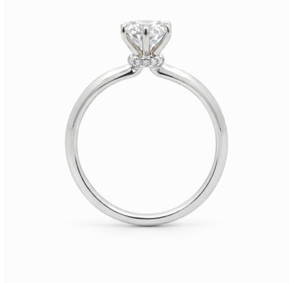 Five Prong 1.5mm Band Crown Solitaire Engagement Ring, ER1406