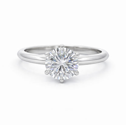 Five Prong 1.5mm Band Crown Solitaire Engagement Ring, ER1406
