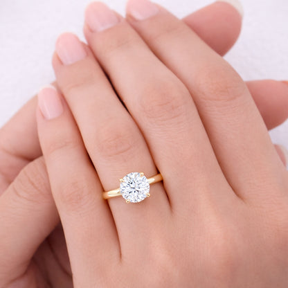 Hidden Halo Cathedral Solitaire Engagement Ring, 2mm Band. ER1420