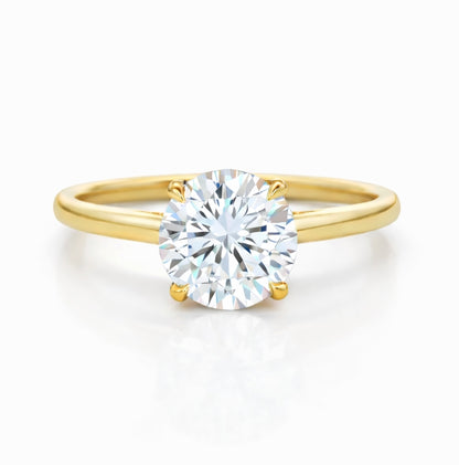 Hidden Halo Cathedral Solitaire Engagement Ring, 2mm Band. ER1420