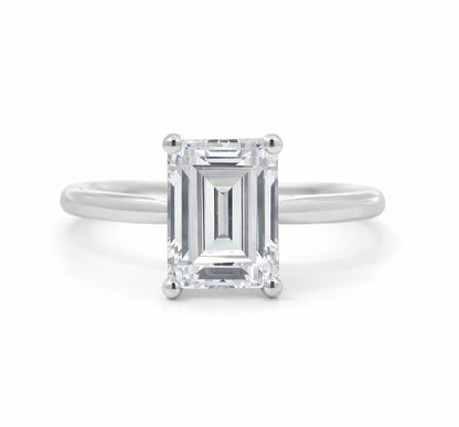 Emerald Cut Cathedral Four-Prong Solitaire Engagement Ring, ER1435
