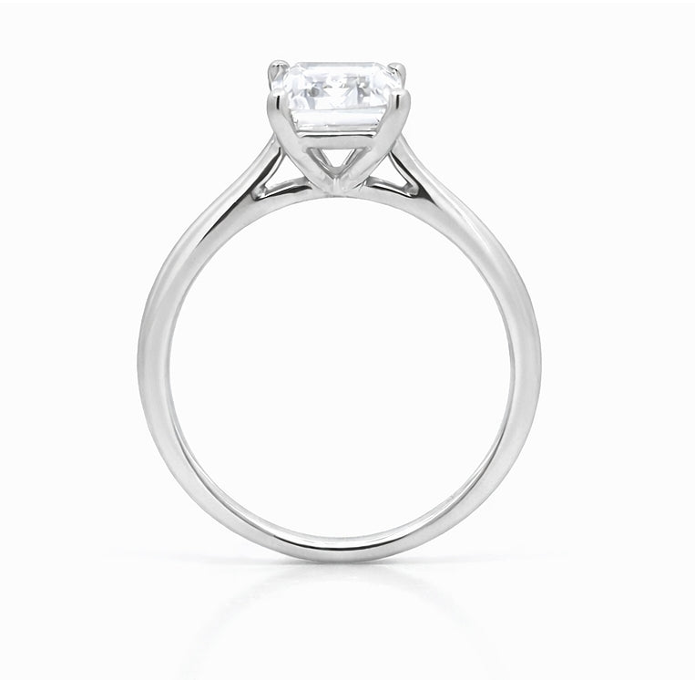 Emerald Cut Cathedral Four-Prong Solitaire Engagement Ring, ER1435