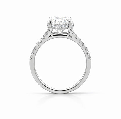 Hidden Halo Split Shank Oval Cut Engagement Ring, ER1450