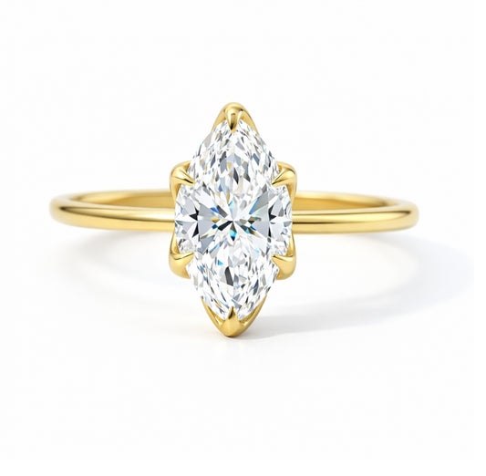 Six-Prong Petal Solitaire Engagement Ring, ER1460