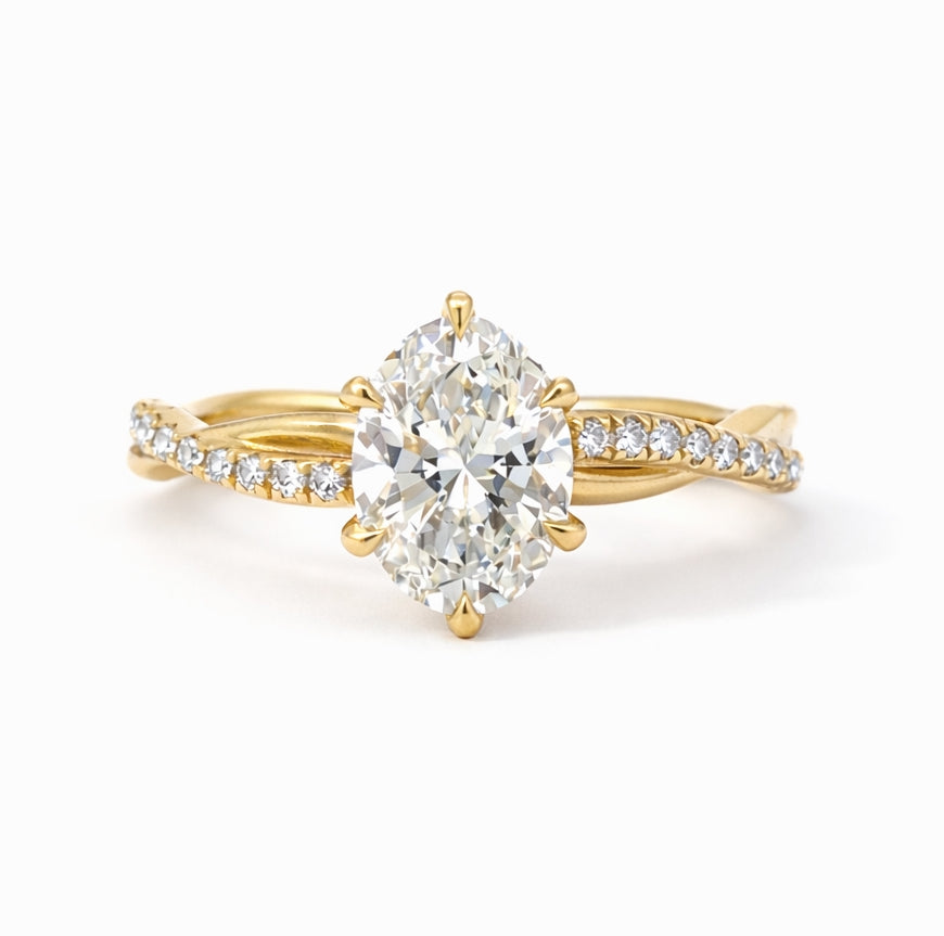 Six-Prong Twisted Band Engagement Ring, ER1476
