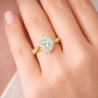Six-Prong Twisted Band Engagement Ring, ER1476