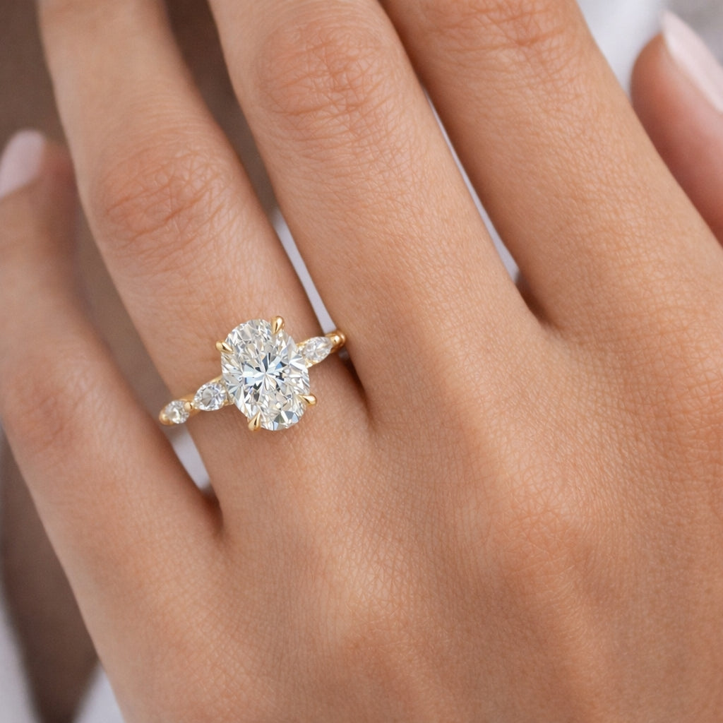 Four-Prong Oval Cut Engagement Ring, ER1493