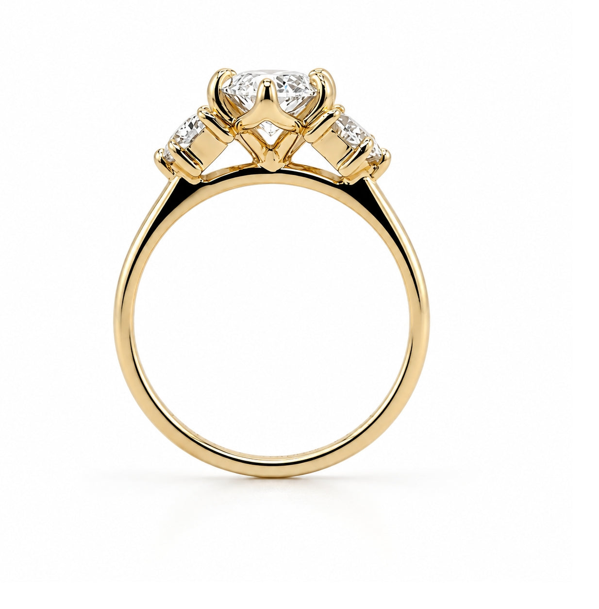 3-Stone Marquise Center Stone Cadillac Cut Side Stones, ER1503