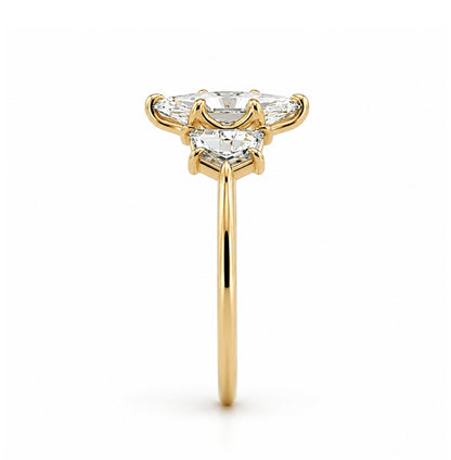 3-Stone Marquise Center Stone Cadillac Cut Side Stones, ER1503