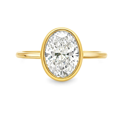 Oval Cut Bezel Solitaire Ring 1.5mm, ER1512