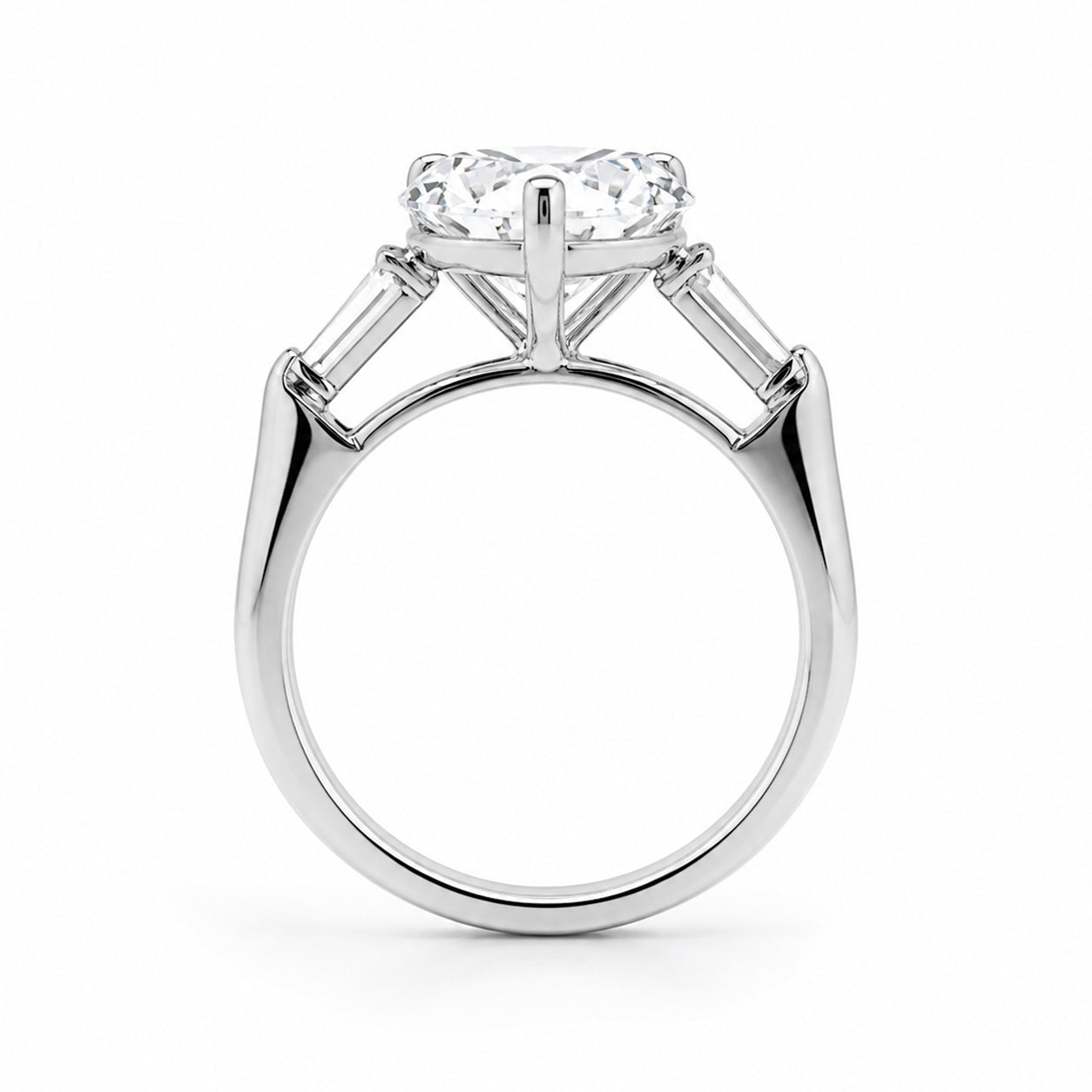 Platinum 5.00CT Three-Stone Engagement Ring, ER1525