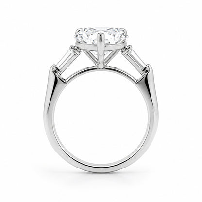 Platinum 5.00CT Three-Stone Engagement Ring, ER1525