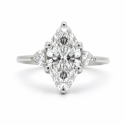 14K White Gold 3Stone Diamond Engagement Ring ER1526