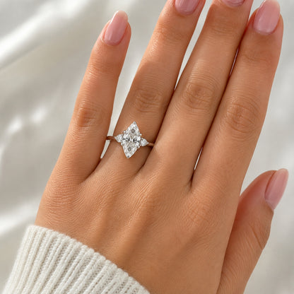 14K White Gold 3Stone Diamond Engagement Ring ER1526
